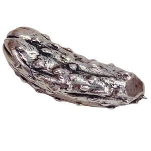 Signed Breakell Sterling Silver Pickle Brooch Food Jewelry Figural Pin 7g